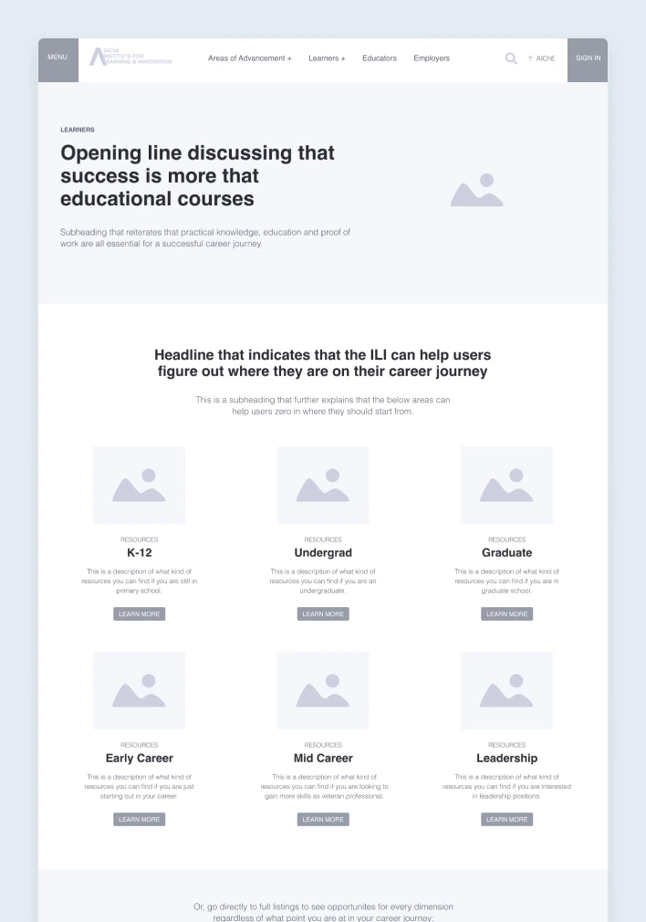 ILI Learner Wireframe