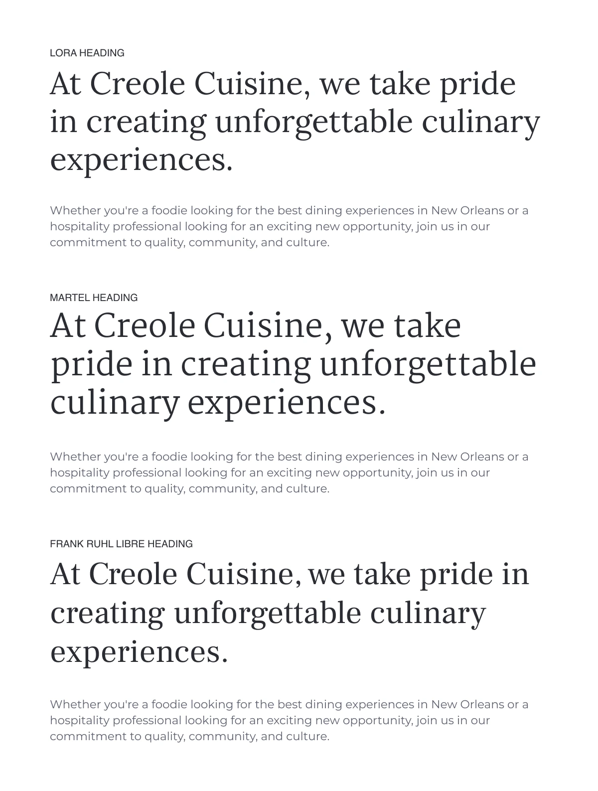 Creole Cuisine - Typography Play